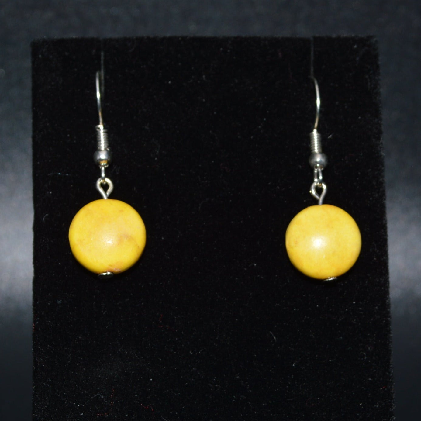 Resin Round Earrings (Yellow)