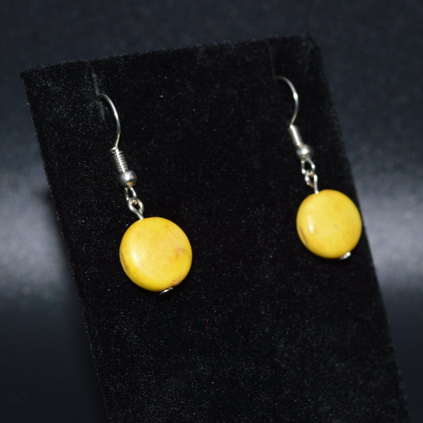 Resin Round Earrings (Yellow)