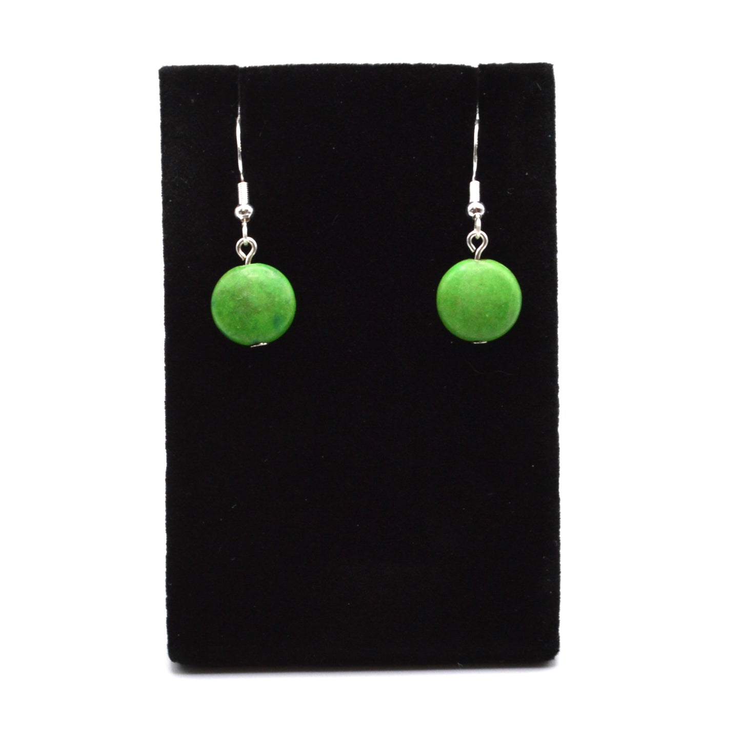 Green Round Earrings