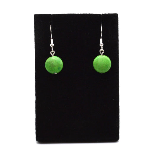 Green Round Earrings
