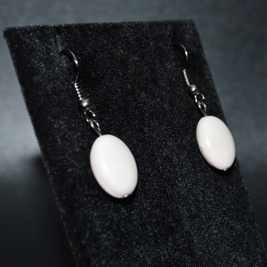 Resin Oval Earrings (White)