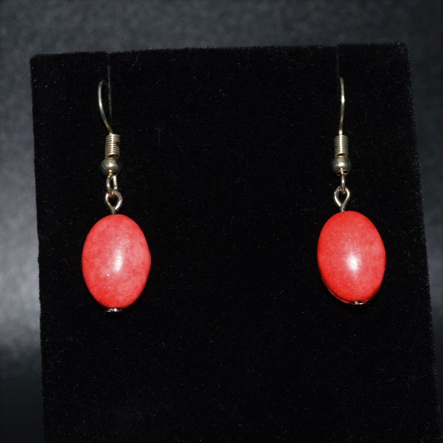 Resin Oval Earrings (Red)