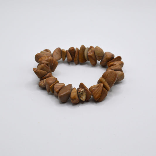 Brown Stone Chip Stretch Bracelet