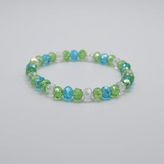Blue and Green Crystal Stretch Bracelet