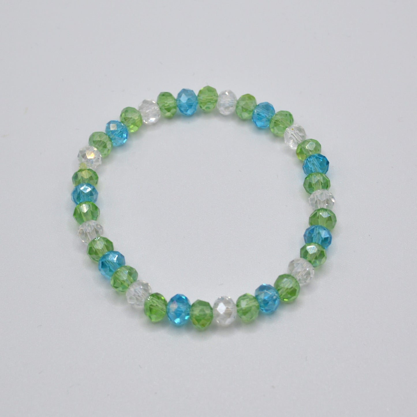 Blue and Green Crystal Stretch Bracelet