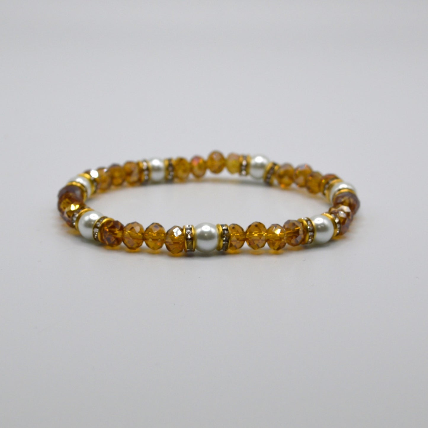 Topaz and Pearl Crystal Stretch Bracelet
