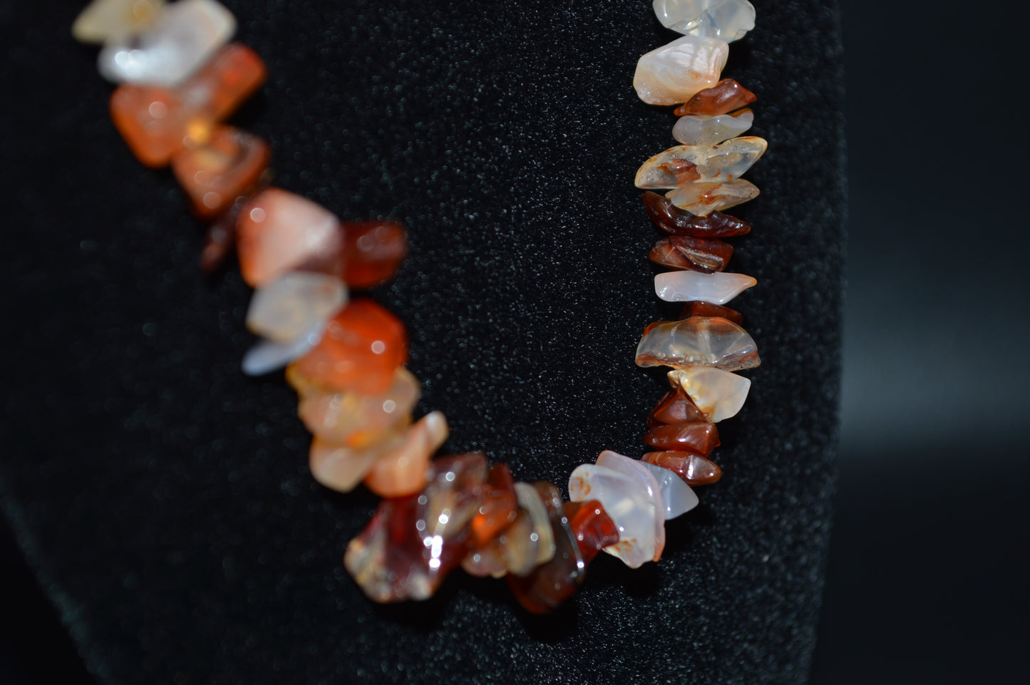 Red Agate Chips Necklace and Earring Set