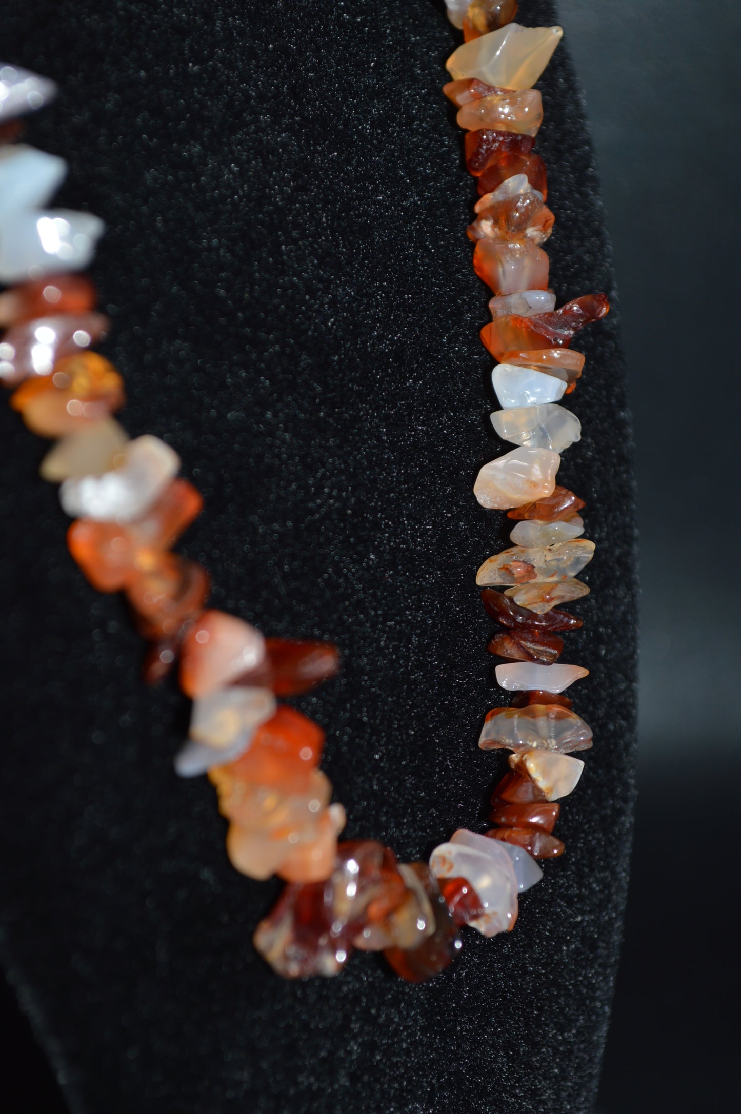 Red Agate Chips Necklace and Earring Set