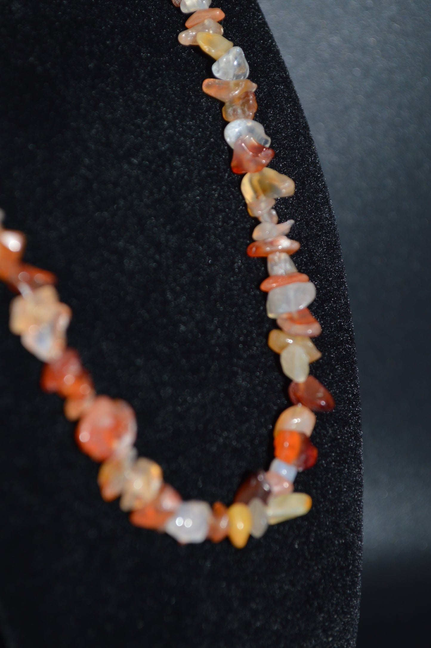 Red Agate Chips Necklace and Earring Set