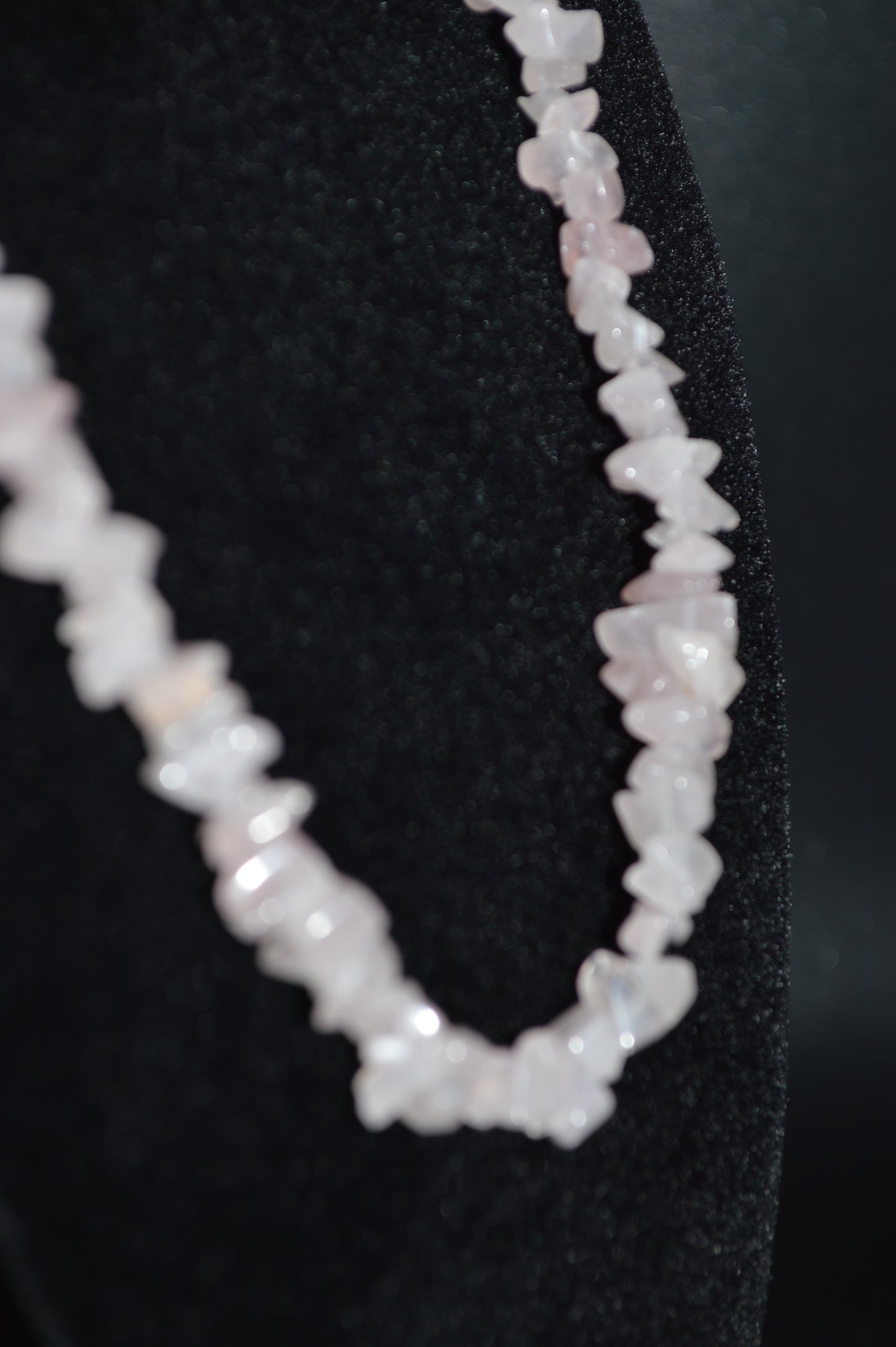 Rose Quartz Chips Necklace and Earring Set