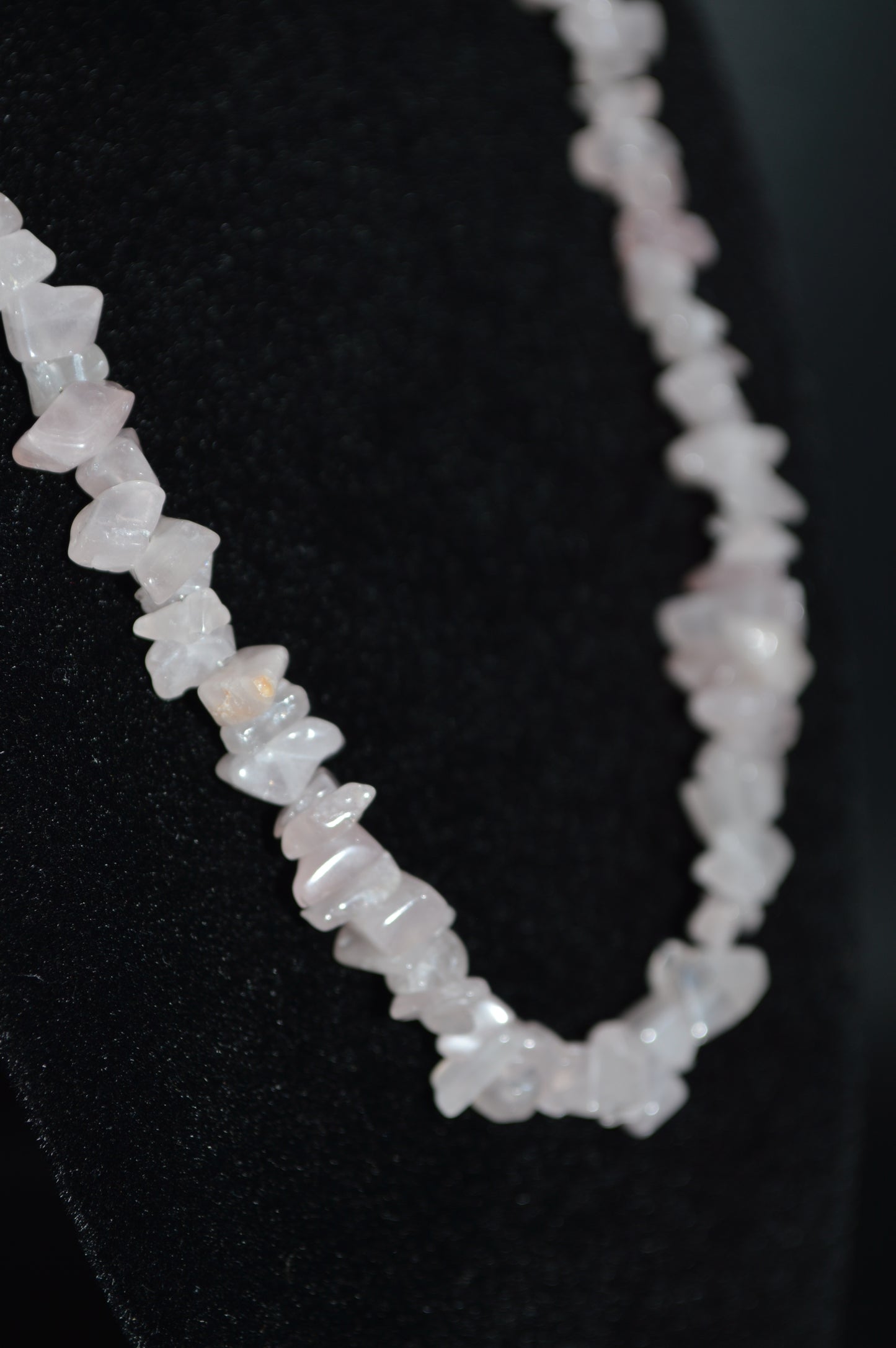Rose Quartz Chips Necklace and Earring Set