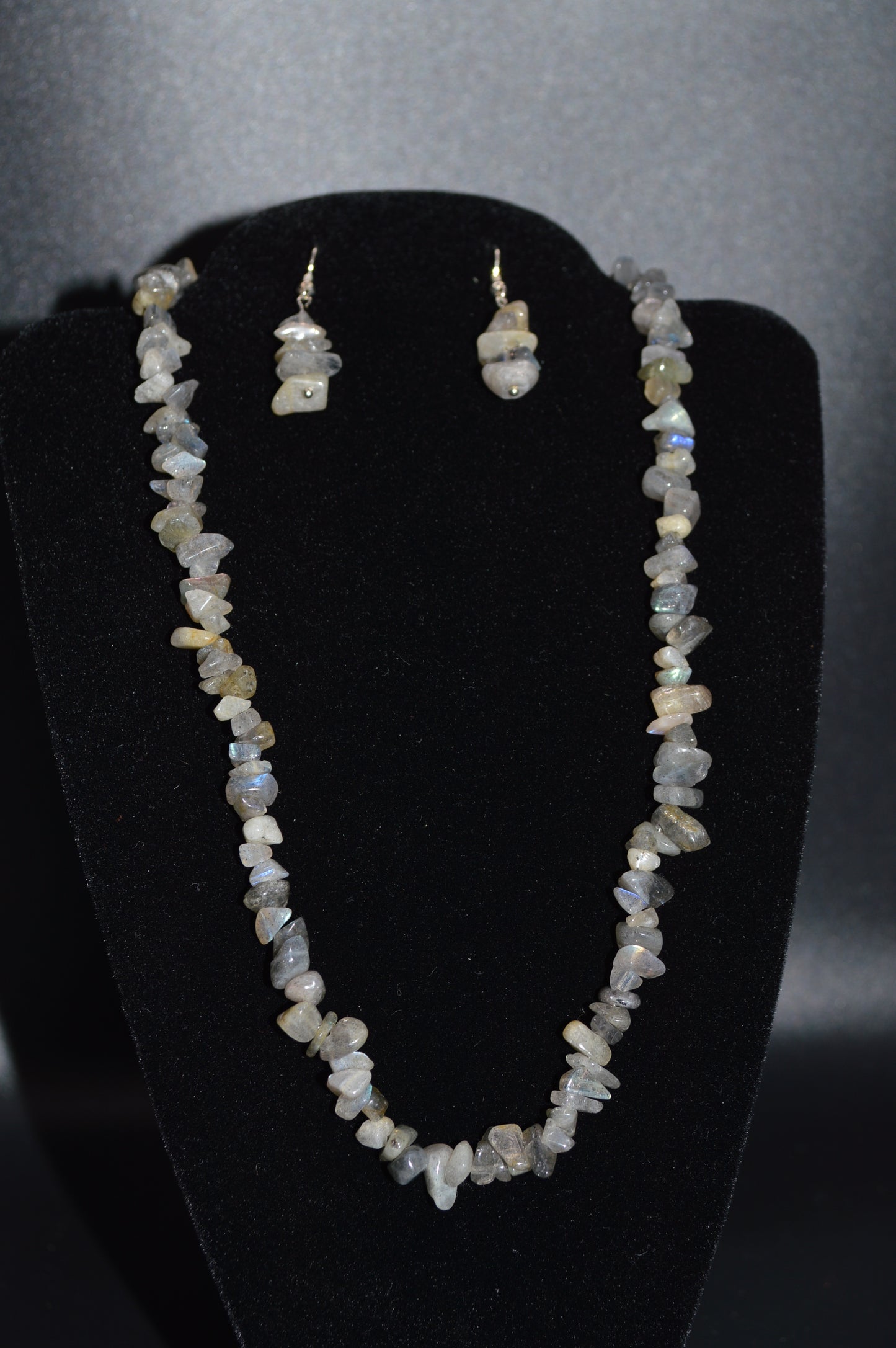 Labradorite Chips Necklace and Earring Set