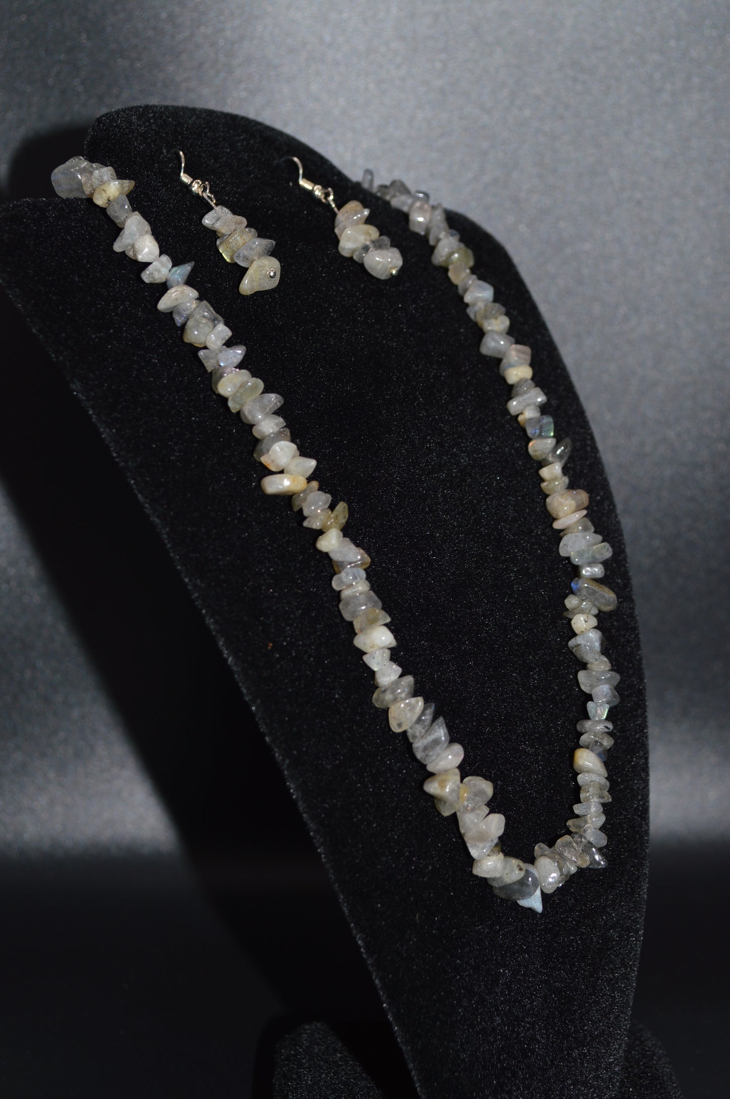 Labradorite Chips Necklace and Earring Set