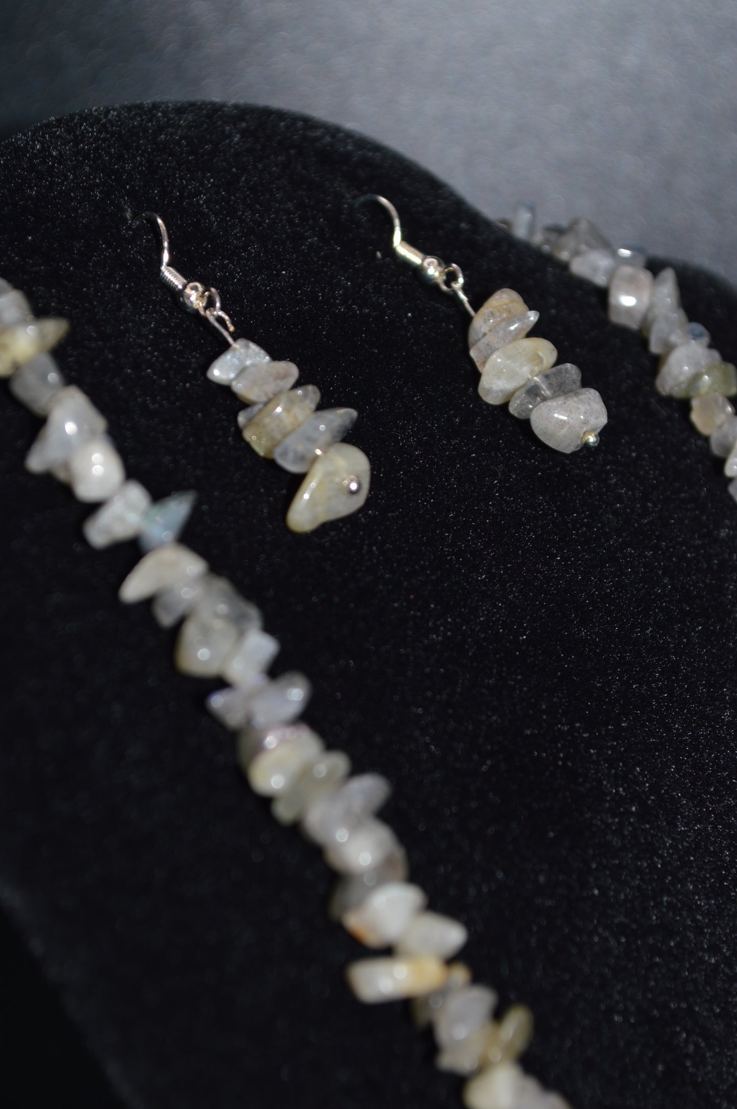 Labradorite Chips Necklace and Earring Set