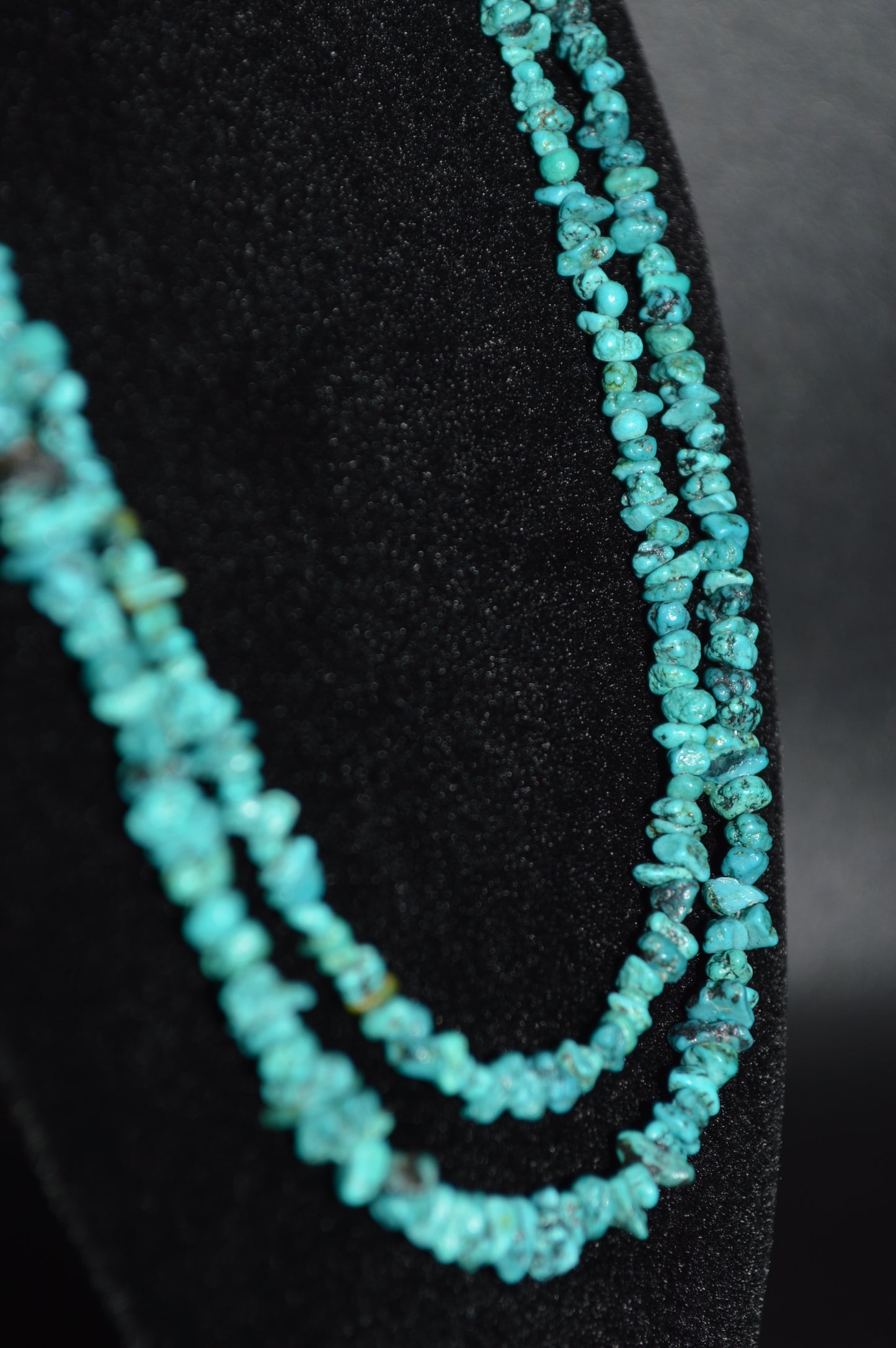 Turquoise Chips Double Stranded Necklace and Earring Set