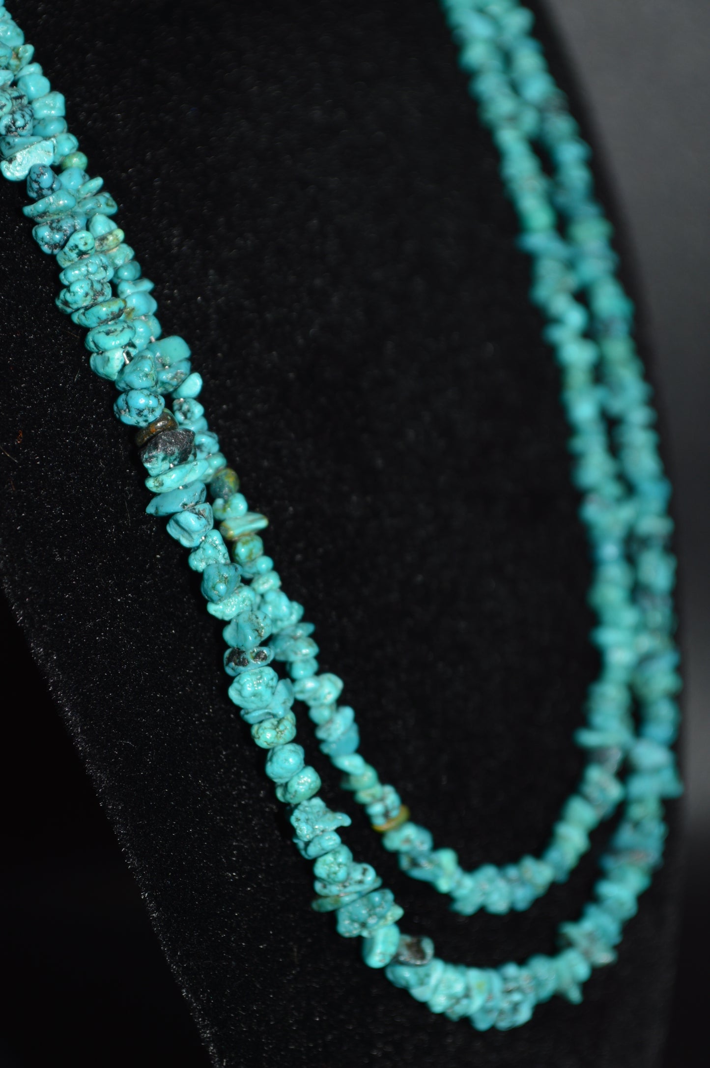Turquoise Chips Double Stranded Necklace and Earring Set