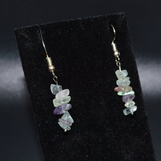 Rainbow Fluorite Chip Earrings