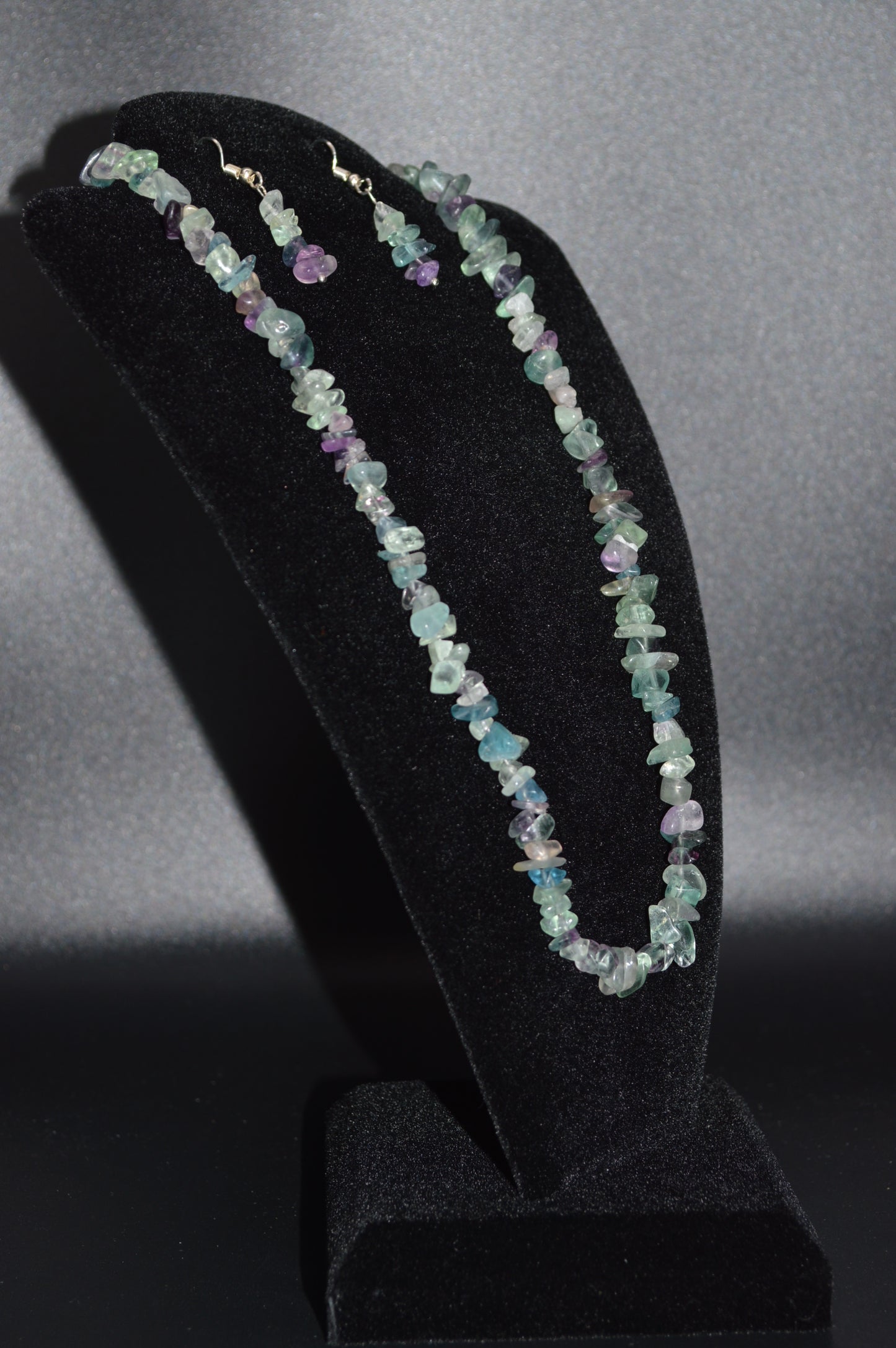 Rainbow Fluorite Chips Necklace and Earring Set