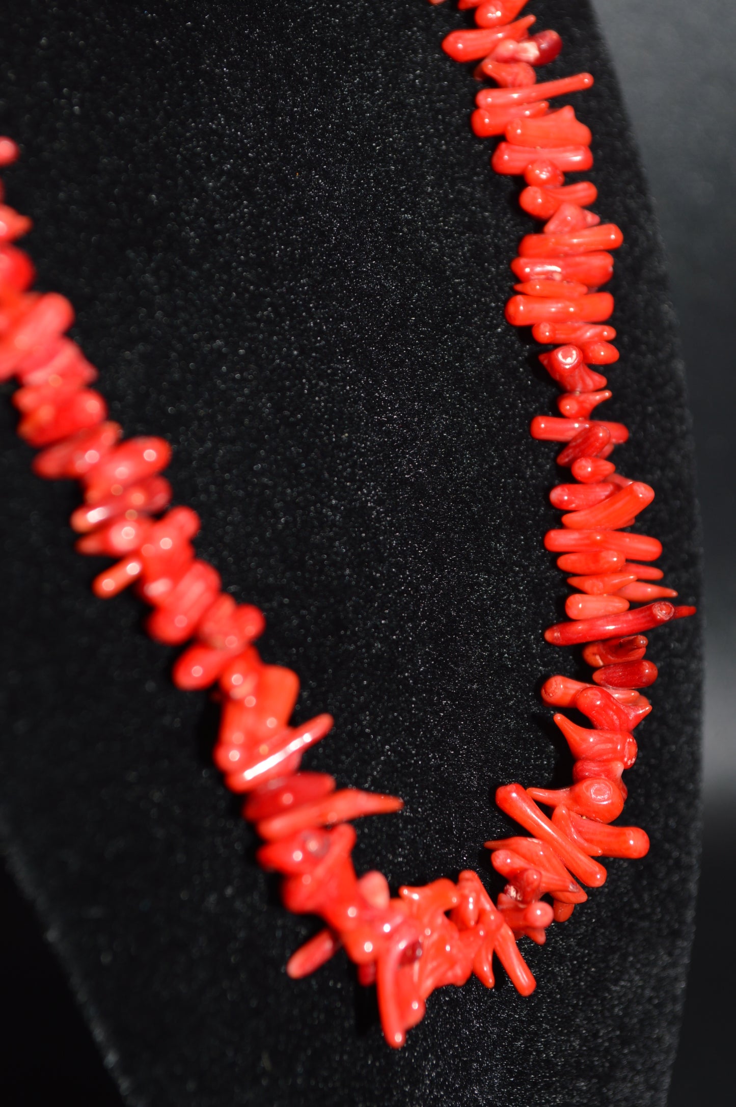 Bamboo Coral Necklace and Earring Set (Red)