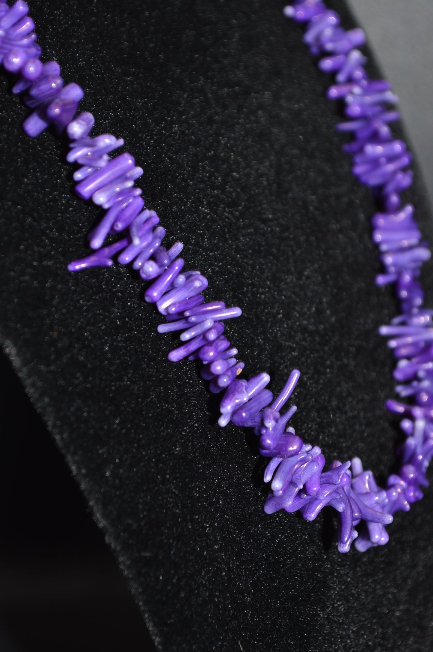 Bamboo Coral Necklace and Earring Set (Bright Purple)