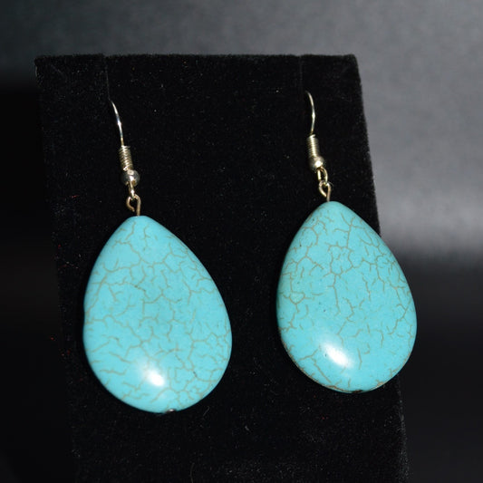 Resin Large Teardrop Earrings (Turquoise)
