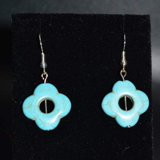 Resin Flower Earrings (Turquoise)