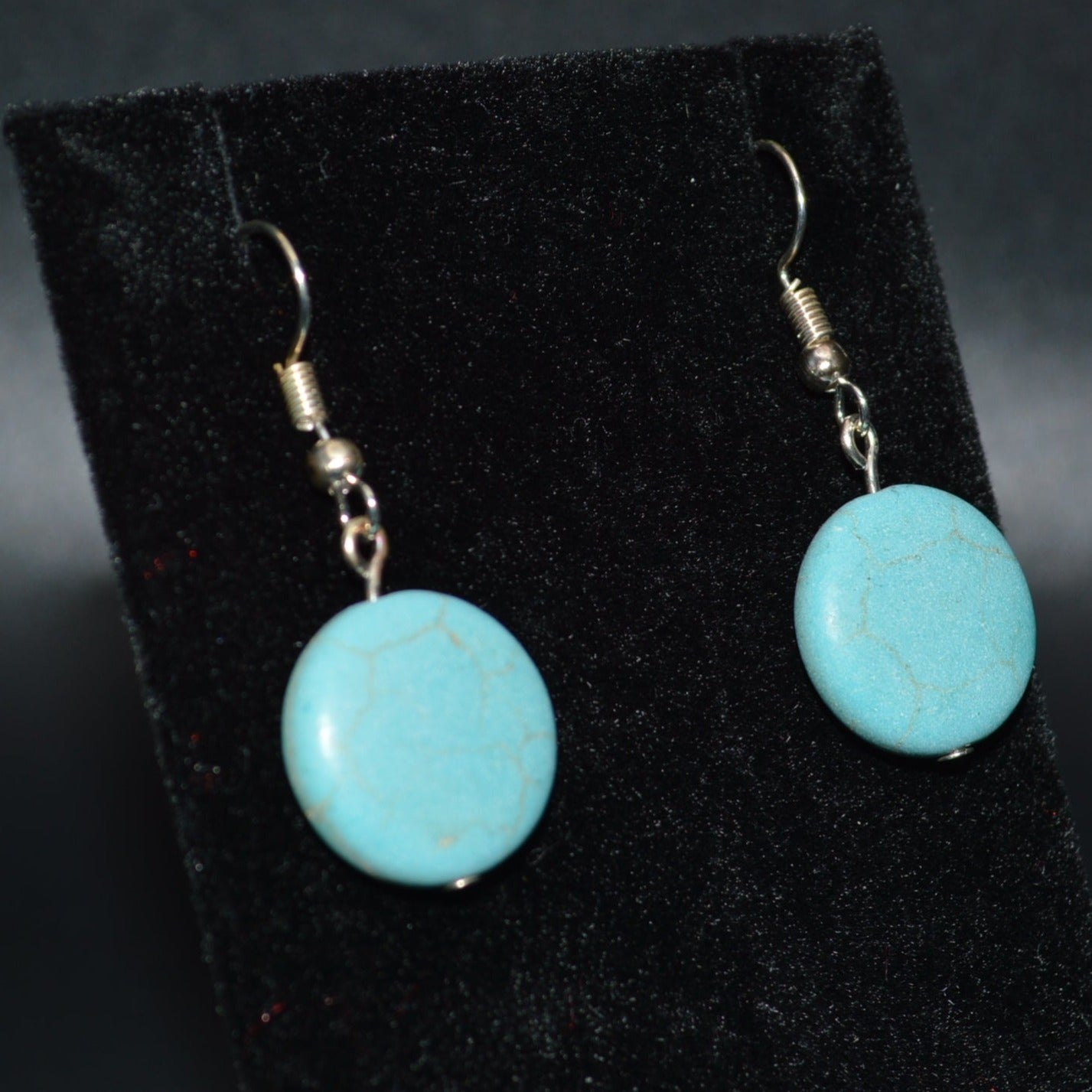 Magnesite Round Earrings (Turquoise)