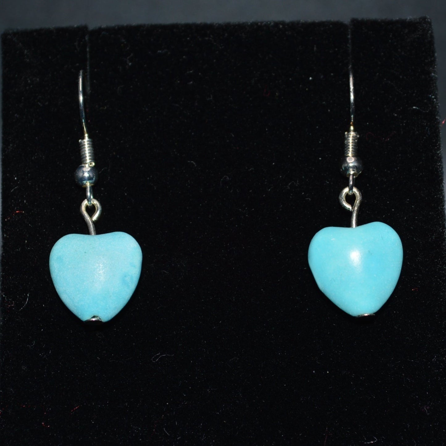Small Resin Heart Earrings (Turquoise)