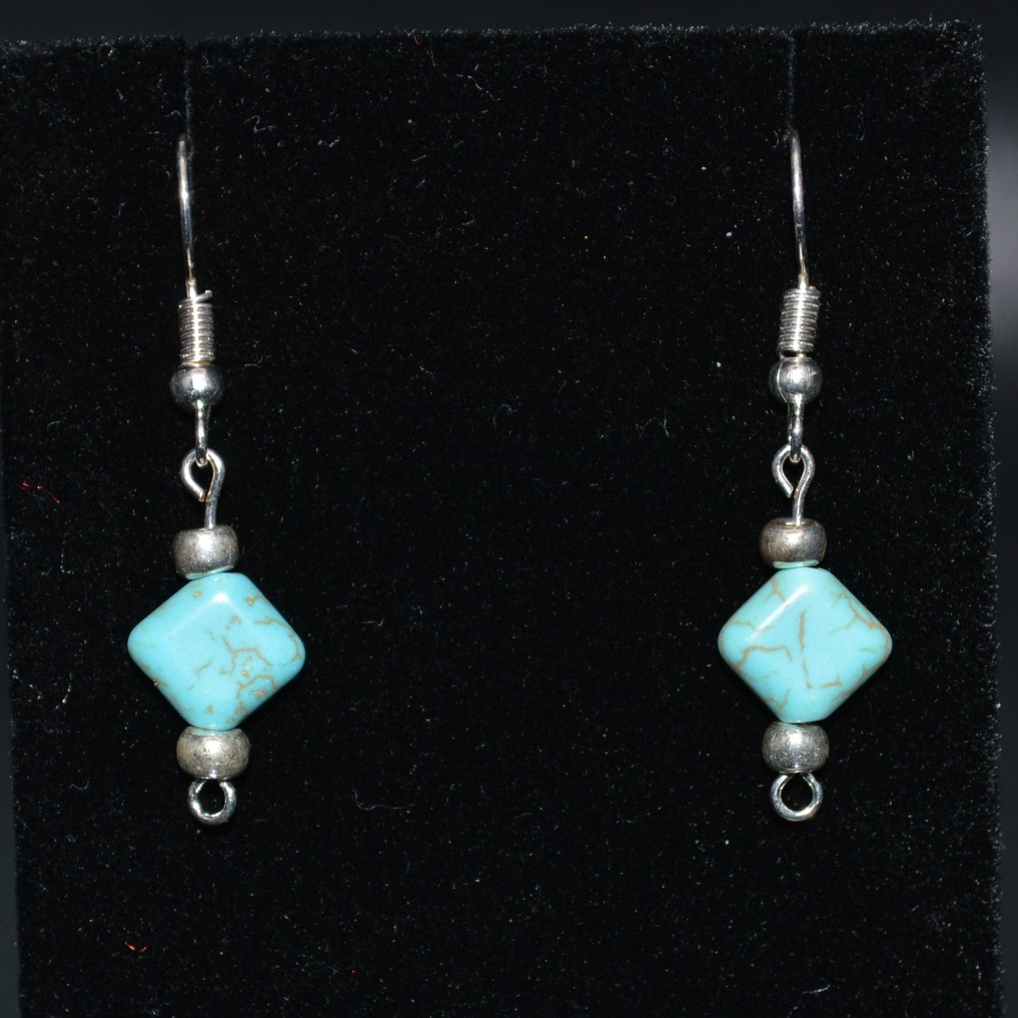 Small Magnesite Diamond Earrings (Turquoise)