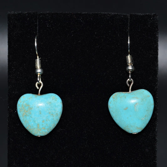 Large Resin Heart Earrings (Turquoise)