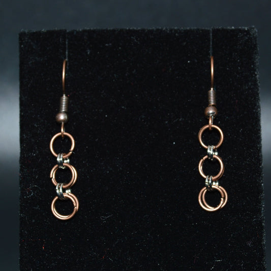 Copper Chainmail Earrings