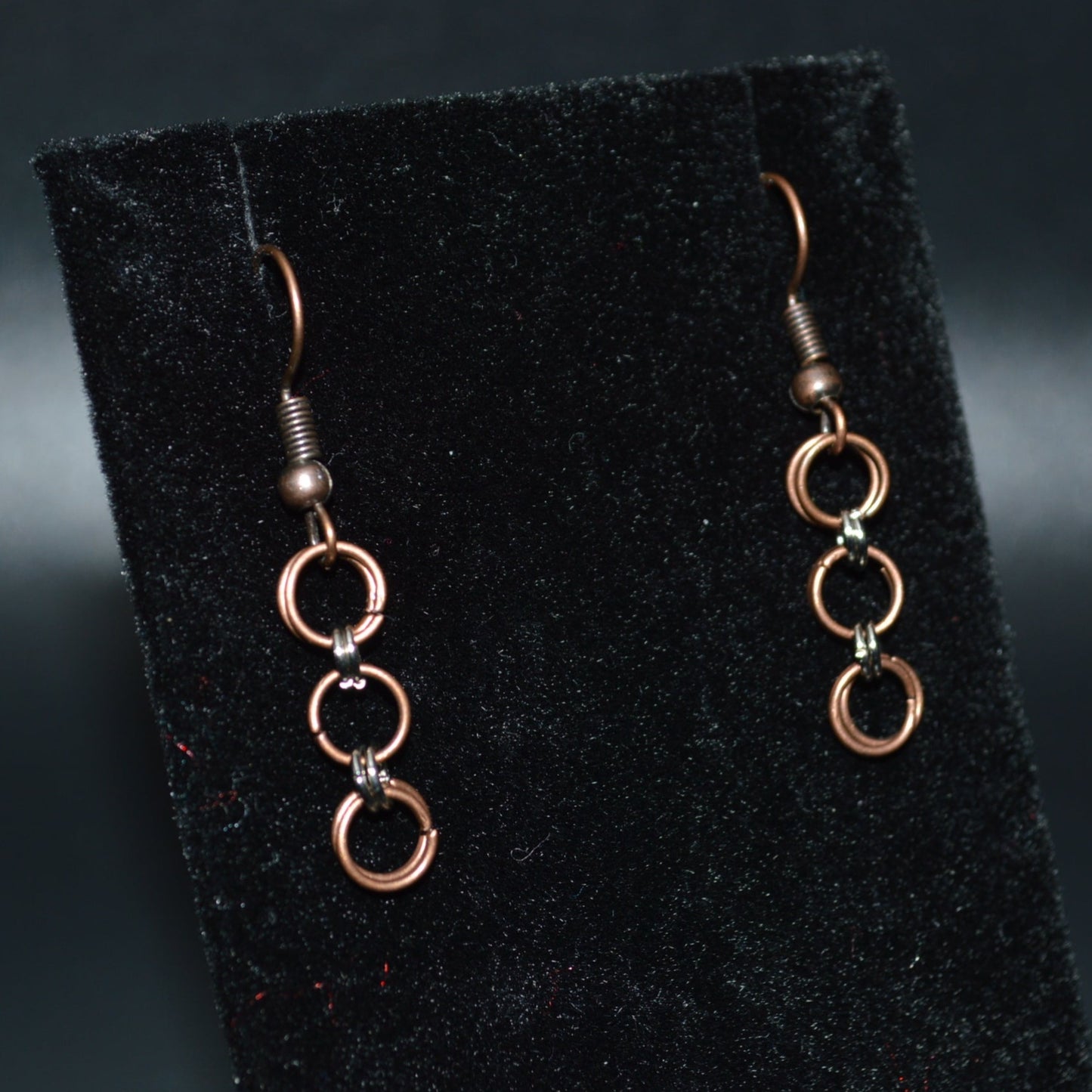 Copper Chainmail Earrings