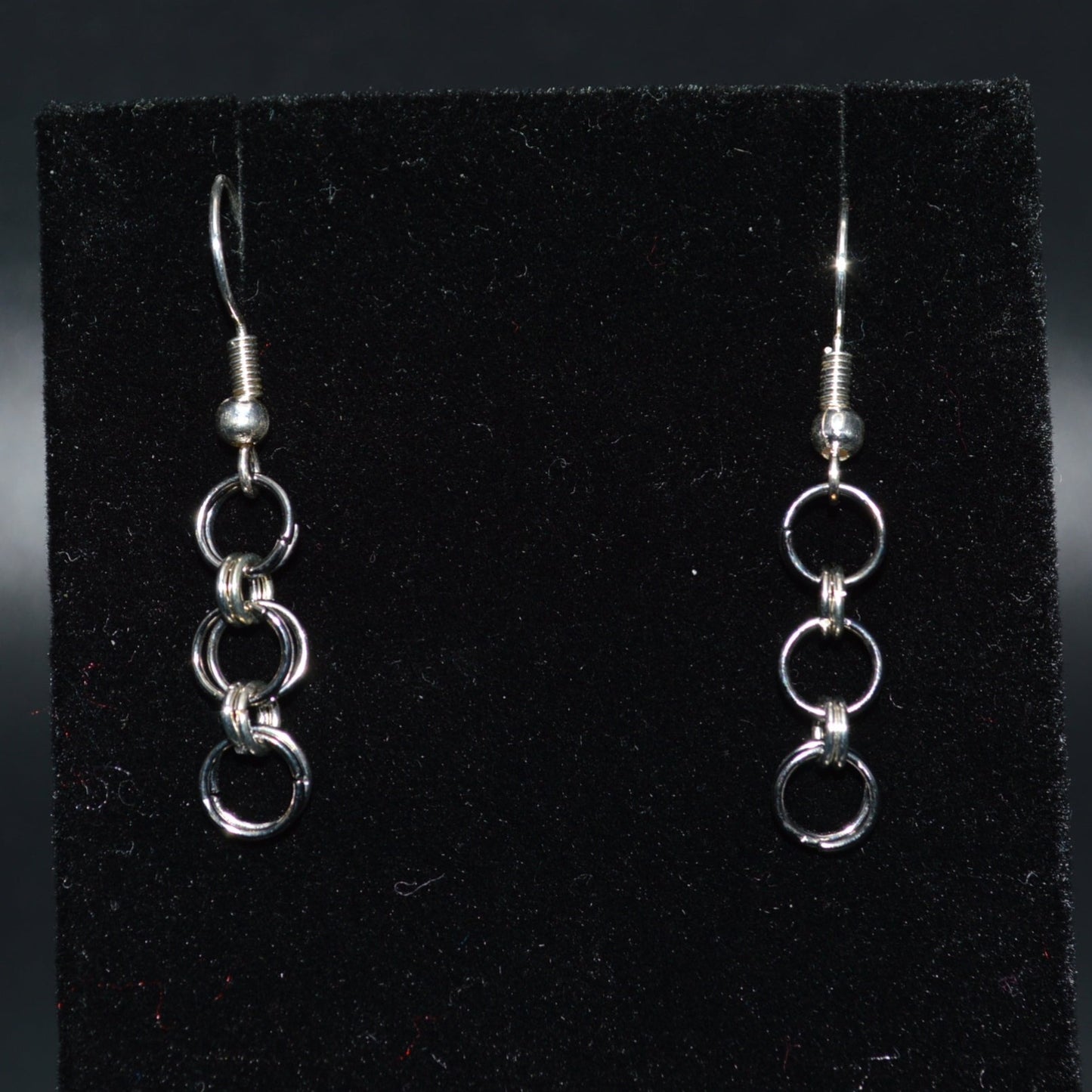 Gunmetal Black Chainmail Earrings