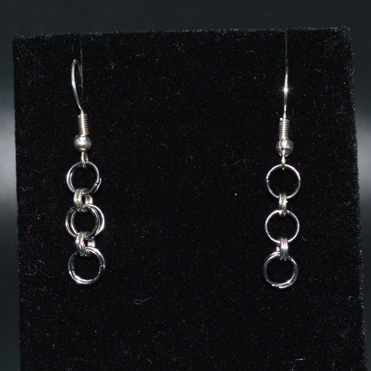 Gunmetal Black Chainmail Earrings