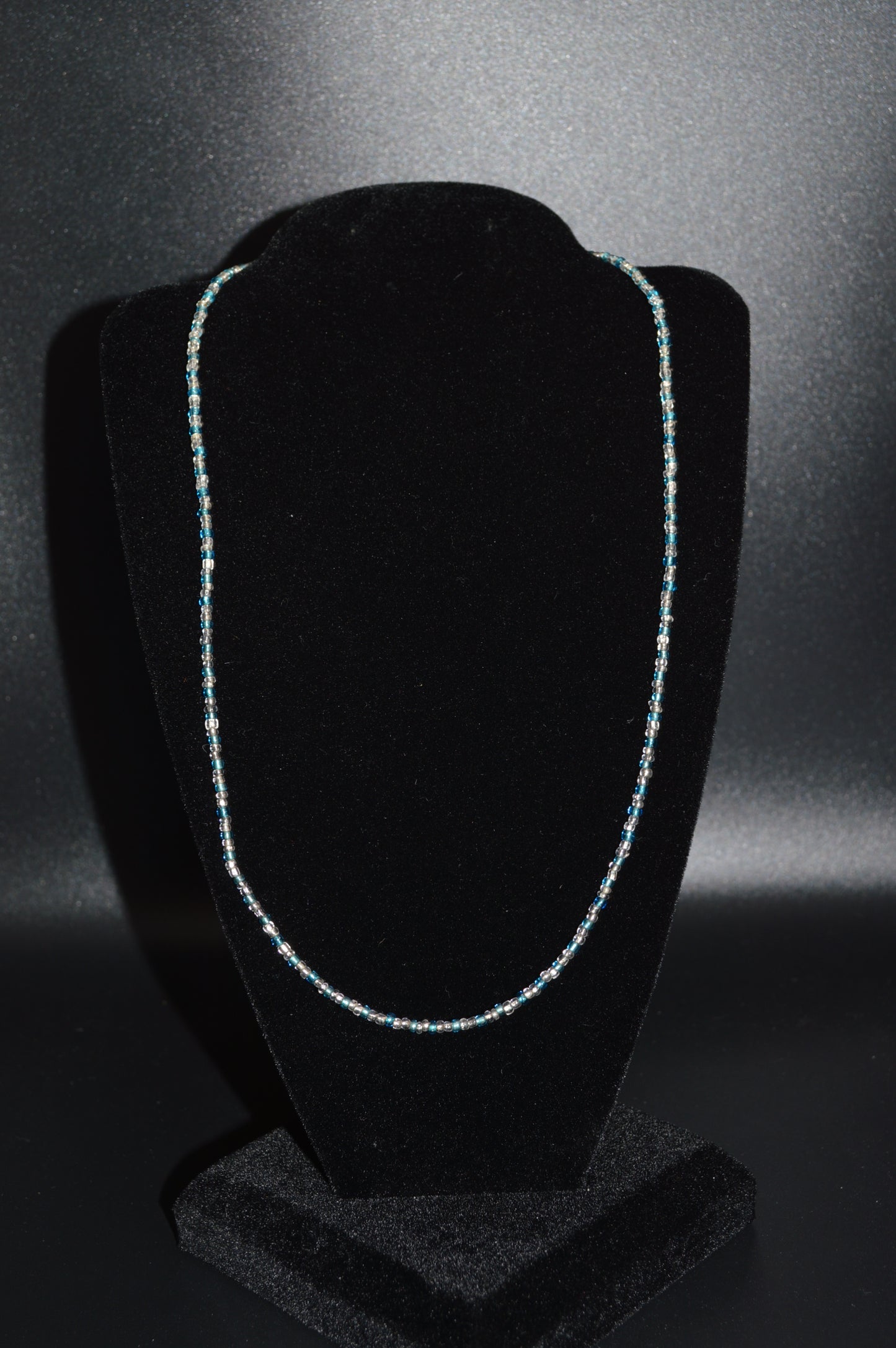 Glass Seed Bead Necklace (Aqua)