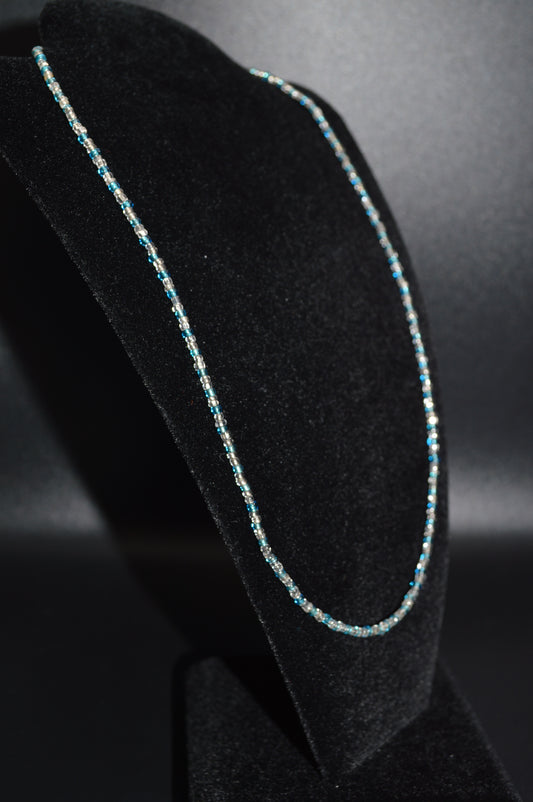 Glass Seed Bead Necklace (Aqua)