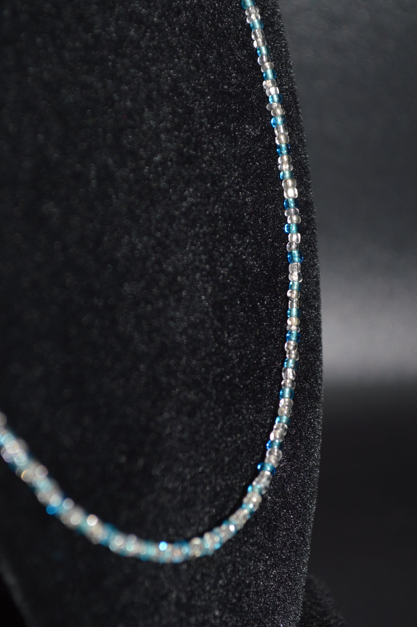 Glass Seed Bead Necklace (Aqua)