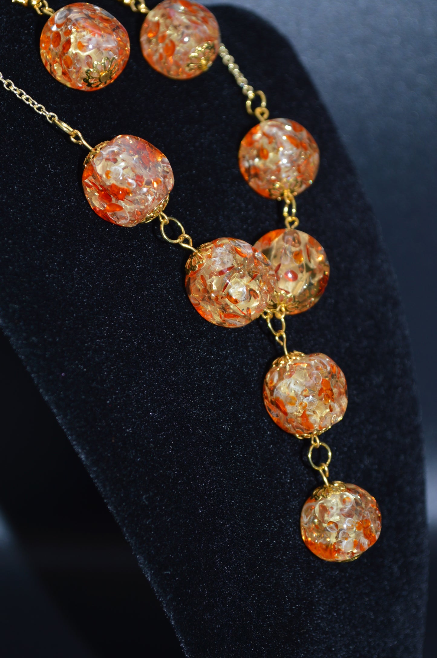 Ice Flake Resin Necklace and Earring Set (2 Drops)