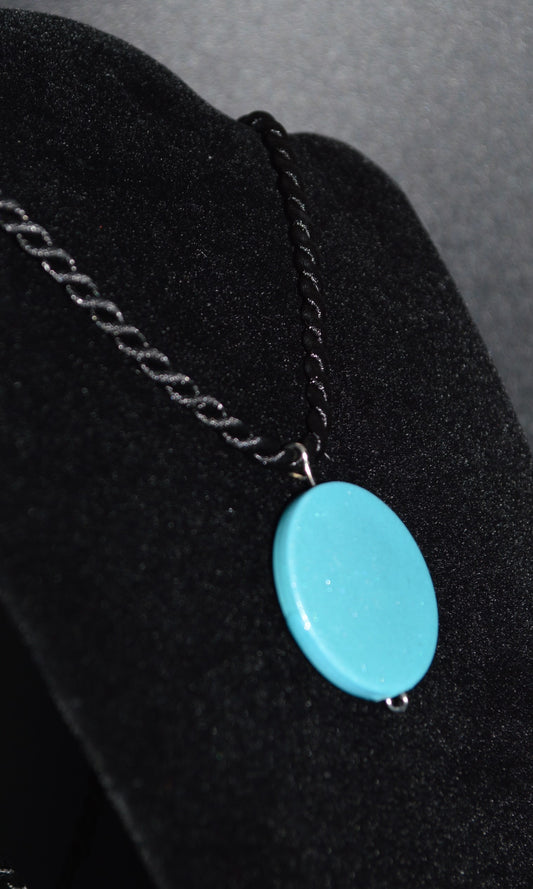 Acrylic Pendant Necklace (Turquoise)
