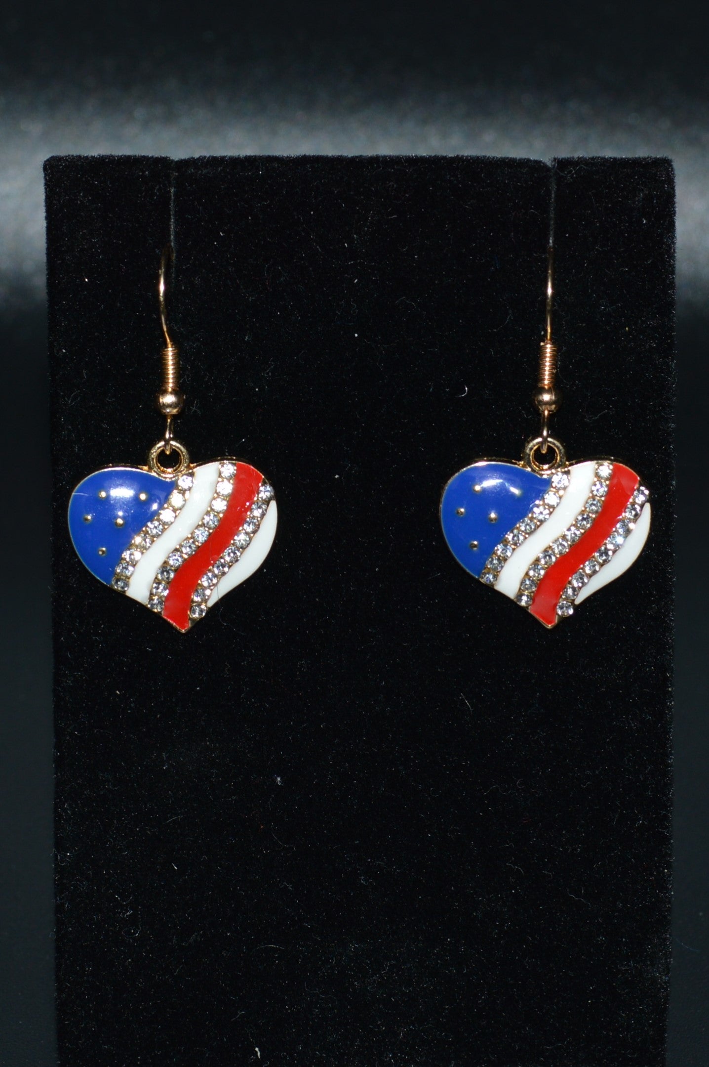 Enamel Heart Flag Earrings