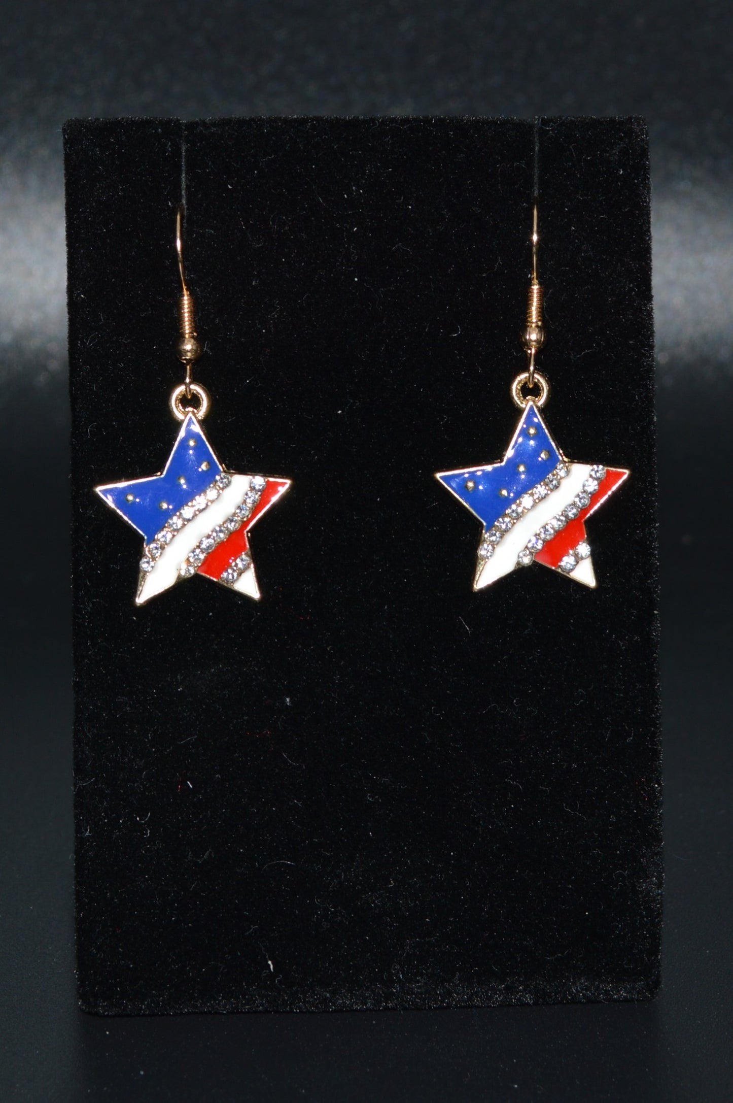 Enamel Star Flag Earrings