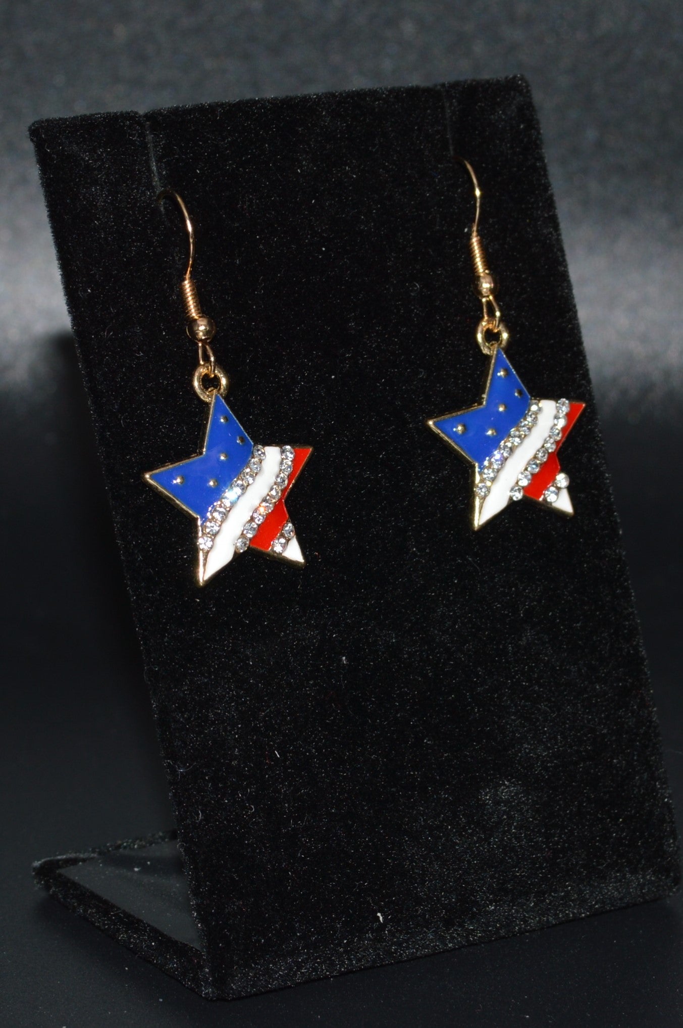 Enamel Star Flag Earrings
