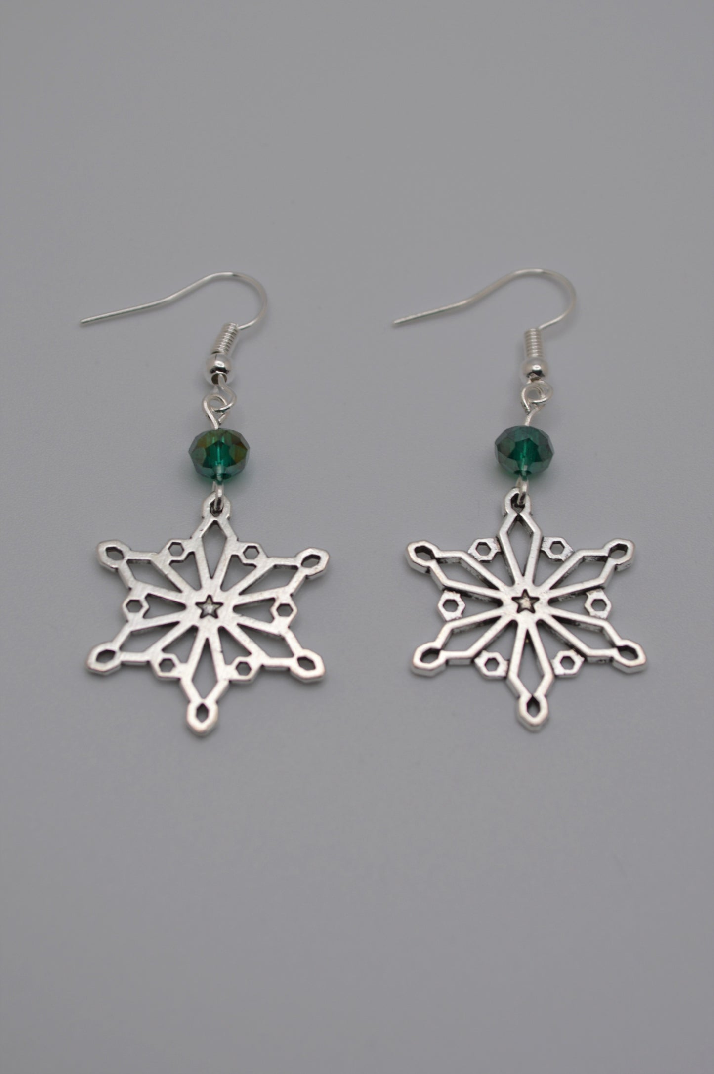 Snowflake Earrings #2 (Emerald)