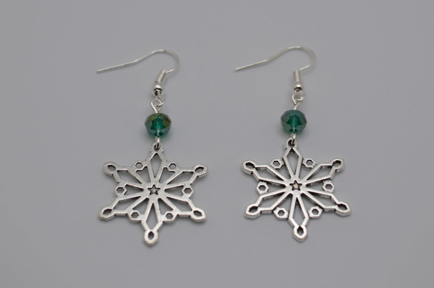 Snowflake Earrings #2 (Emerald)