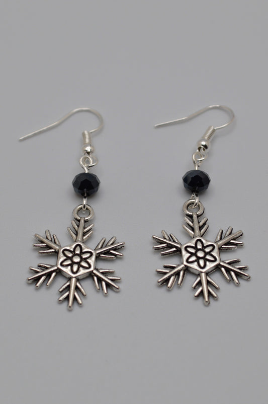 Snowflake Earrings #3 (Black)