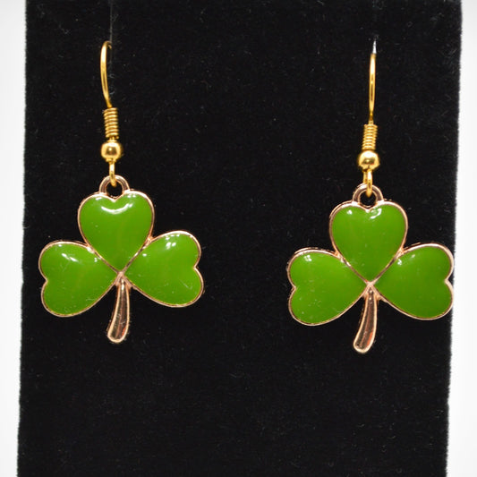 Moss Green Shamrock Earrings
