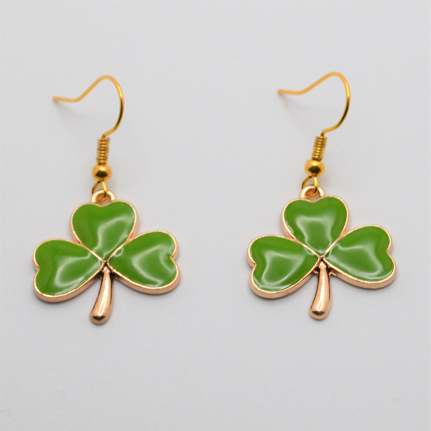 Moss Green Shamrock Earrings
