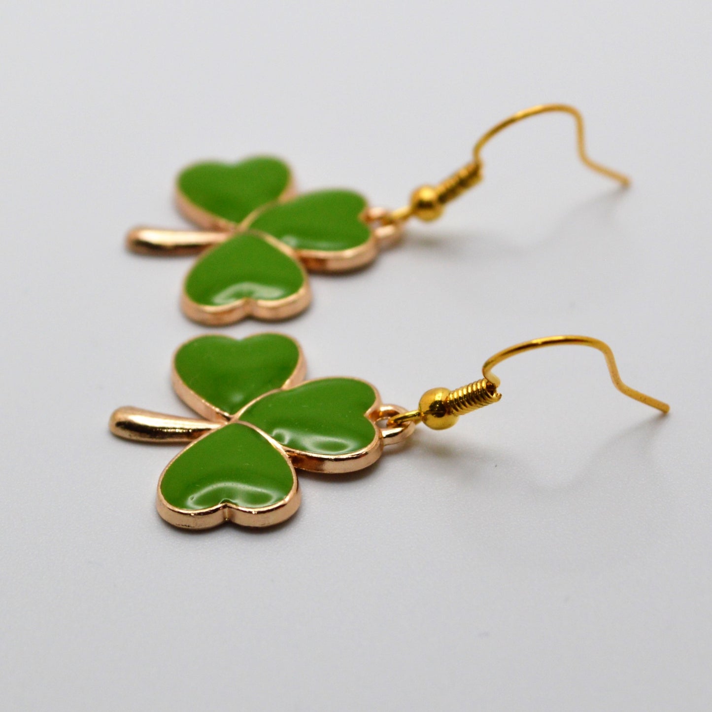 Moss Green Shamrock Earrings