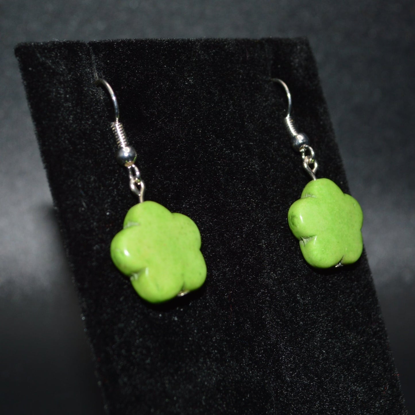 Resin Flower Earrings (Lime)
