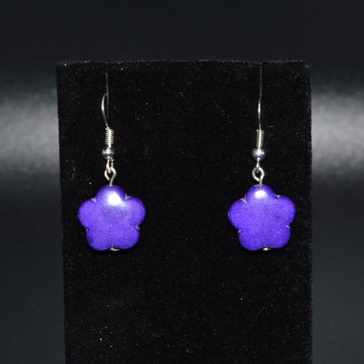 Resin Flower Earrings (Purple)